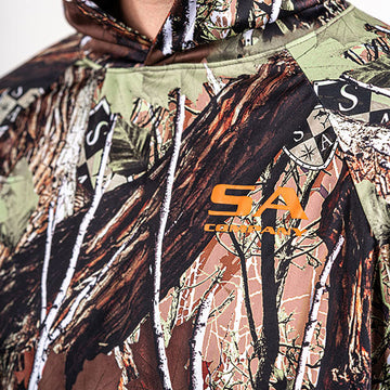 SA HOODED PERFORMANCE LONG SLEEVE SHIRT W/ CAMO DREGS